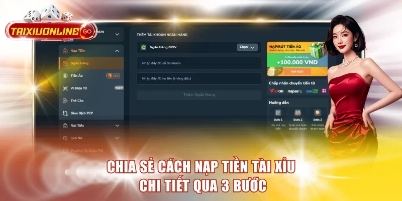 Chia sẻ cách nạp tiền tài xỉu chi tiết qua 3 bước